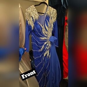 Vintage royal blue Laurence kazar dressv